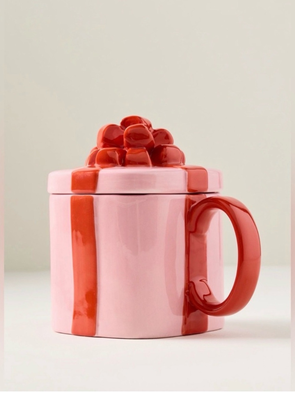 Anthropologie Cadeau Present Lidded Stoneware Mug. NWT